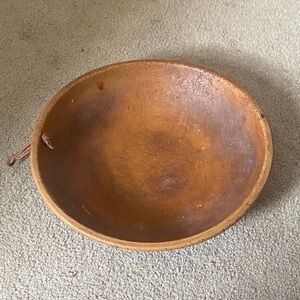 Rustic Large Wooden Serving Bowl - Warm Brown Treenware